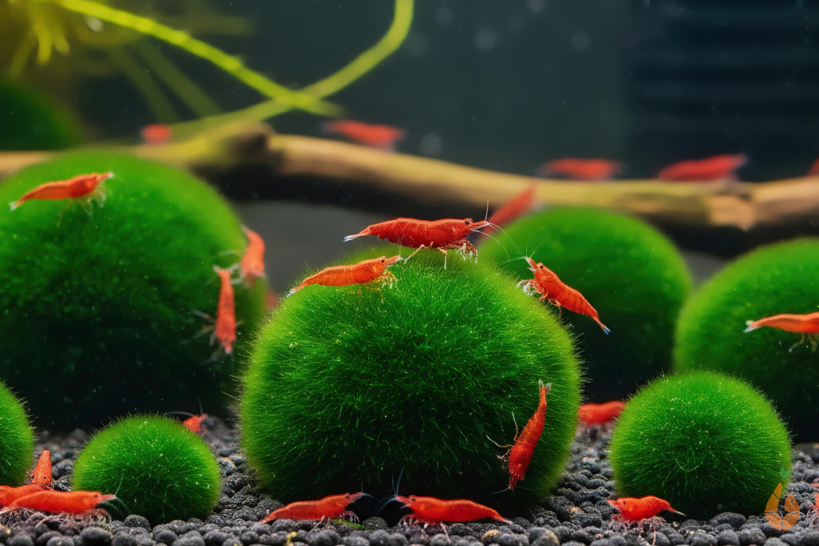 Moosball  Moos Ball  Mooskugel  Moos Kugel  Aegagropila linnaei  Aus Quarantäne im Garnelenaquarium
