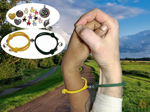 2x Partner Magnet Armband | GELB + GRÜN | Partnerarmband, Freundschafts Armbänder