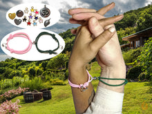 Lade das Bild in den Galerie-Viewer, 2x Partner Magnet Armband | ROSA + GRÜN | Partnerarmband, Freundschafts Armbänder
